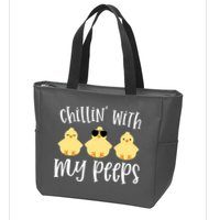 Chillin With My Peeps Cute Zip Tote Bag