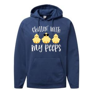 Chillin With My Peeps Cute Performance Fleece Hoodie