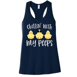 Chillin With My Peeps Cute Women's Racerback Tank