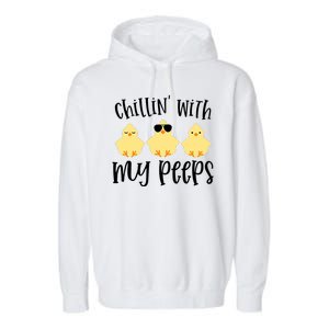 Chillin With My Peeps Cute Garment-Dyed Fleece Hoodie