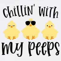 Chillin With My Peeps Cute Garment-Dyed Sweatshirt