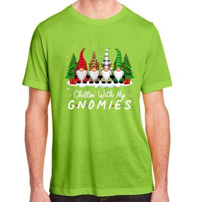 Chillin With My Gnomies Funny Christmas Family Friend Gnomes Adult ChromaSoft Performance T-Shirt