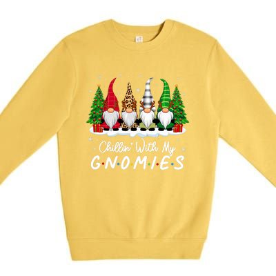 Chillin With My Gnomies Funny Christmas Family Friend Gnomes Premium Crewneck Sweatshirt