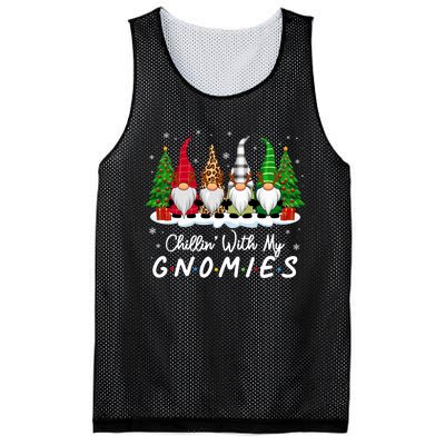 Chillin With My Gnomies Funny Christmas Family Friend Gnomes Mesh Reversible Basketball Jersey Tank