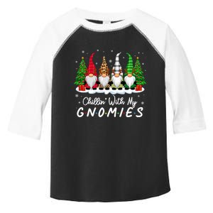 Chillin With My Gnomies Funny Christmas Family Friend Gnomes Toddler Fine Jersey T-Shirt