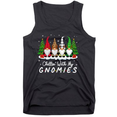 Chillin With My Gnomies Funny Christmas Family Friend Gnomes Tank Top