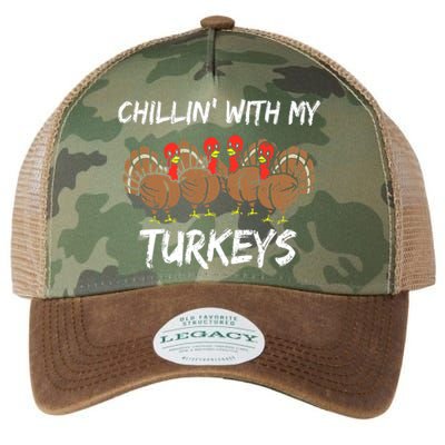 Chillin With My Turkeys Thanksgiving Family Boys Gift Legacy Tie Dye Trucker Hat