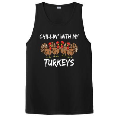 Chillin With My Turkeys Thanksgiving Family Boys Gift PosiCharge Competitor Tank