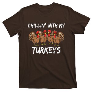 Chillin With My Turkeys Thanksgiving Family Boys Gift T-Shirt