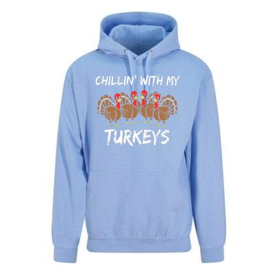 Chillin With My Turkeys Thanksgiving Family Boys Gift Unisex Surf Hoodie