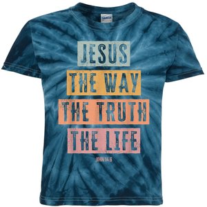 Christian Women Men Jesus The Way Truth Life Kids Tie-Dye T-Shirt