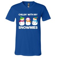 Chillin' With My Snowmies Gift V-Neck T-Shirt