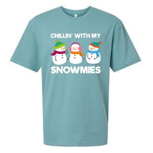 Chillin' With My Snowmies Gift Sueded Cloud Jersey T-Shirt