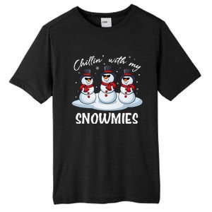 Chillin With My Snowmies Teacher Christmas Snowman Pajamas Tall Fusion ChromaSoft Performance T-Shirt