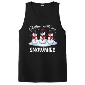 Chillin With My Snowmies Teacher Christmas Snowman Pajamas PosiCharge Competitor Tank