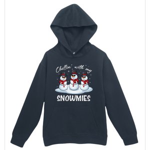 Chillin With My Snowmies Teacher Christmas Snowman Pajamas Urban Pullover Hoodie