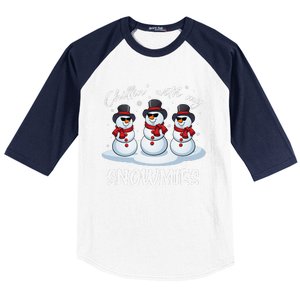 Chillin With My Snowmies Teacher Christmas Snowman Pajamas Baseball Sleeve Shirt