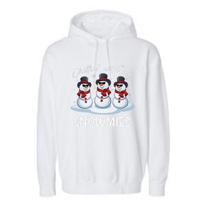 Chillin With My Snowmies Teacher Christmas Snowman Pajamas Garment-Dyed Fleece Hoodie