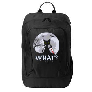 CAT WHAT Murderous Black Cat With Knife Halloween Costume City Backpack