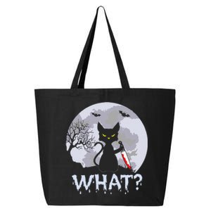 CAT WHAT Murderous Black Cat With Knife Halloween Costume 25L Jumbo Tote