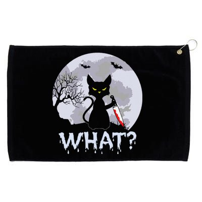 CAT WHAT Murderous Black Cat With Knife Halloween Costume Grommeted Golf Towel