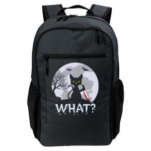 CAT WHAT Murderous Black Cat With Knife Halloween Costume Daily Commute Backpack