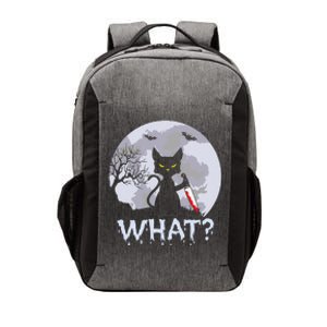 CAT WHAT Murderous Black Cat With Knife Halloween Costume Vector Backpack