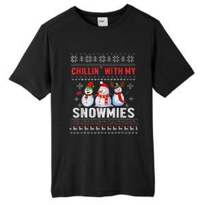 Chillin With My Snowmies Ugly Christmas Snowman Funny Tall Fusion ChromaSoft Performance T-Shirt