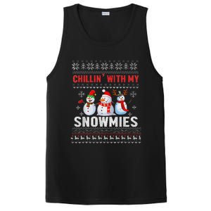 Chillin With My Snowmies Ugly Christmas Snowman Funny PosiCharge Competitor Tank