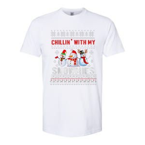 Chillin With My Snowmies Ugly Christmas Snowman Funny Softstyle CVC T-Shirt