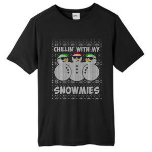 Chillin With My Snowmies Funny Ugly Christmas Tall Fusion ChromaSoft Performance T-Shirt