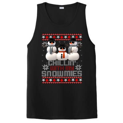 Chillin With My Snowmies Ugly Christmas Xmas Snowman PosiCharge Competitor Tank