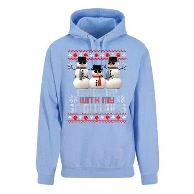 Chillin With My Snowmies Ugly Christmas Xmas Snowman Unisex Surf Hoodie