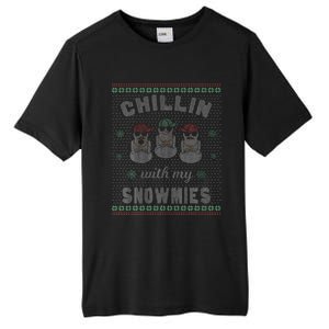 Chillin With My Snowmies Ugly Christmas Snowman Gift Tall Fusion ChromaSoft Performance T-Shirt