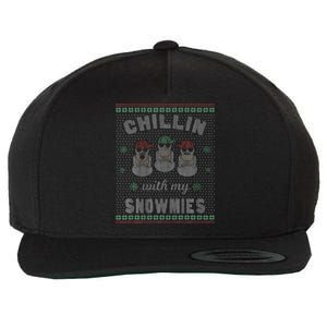 Chillin With My Snowmies Ugly Christmas Snowman Gift Wool Snapback Cap