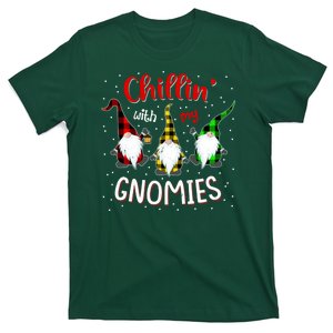 Chillin With My Gnomies Gnome Lover Xmas Buffalo Plaid T-Shirt