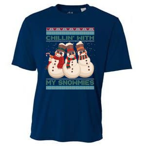 Chillin With My Snowmies Xmas Snowman Cooling Performance Crew T-Shirt