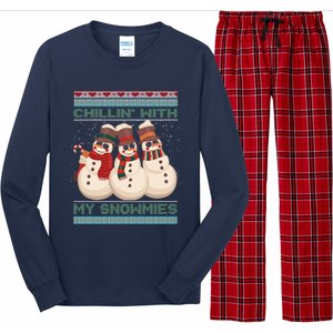 Chillin With My Snowmies Xmas Snowman Long Sleeve Pajama Set