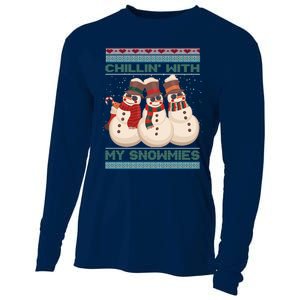 Chillin With My Snowmies Xmas Snowman Cooling Performance Long Sleeve Crew