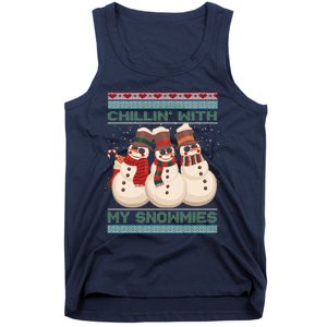 Chillin With My Snowmies Xmas Snowman Tank Top