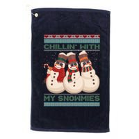 Chillin With My Snowmies Xmas Snowman Platinum Collection Golf Towel