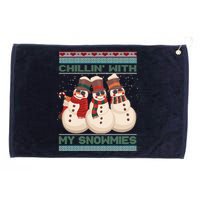 Chillin With My Snowmies Xmas Snowman Grommeted Golf Towel