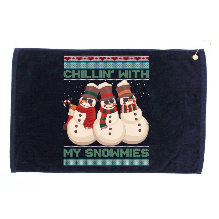 Chillin With My Snowmies Xmas Snowman Grommeted Golf Towel