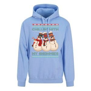 Chillin With My Snowmies Xmas Snowman Unisex Surf Hoodie