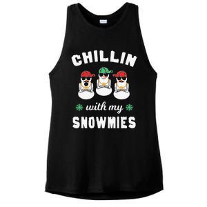 Chillin With My Snowmies Ugly Christmas Snowman Ladies PosiCharge Tri-Blend Wicking Tank