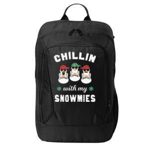 Chillin With My Snowmies Ugly Christmas Snowman City Backpack