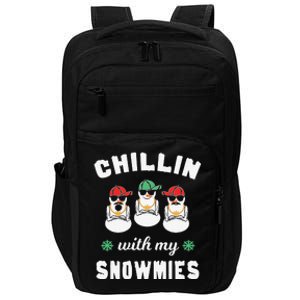 Chillin With My Snowmies Ugly Christmas Snowman Impact Tech Backpack