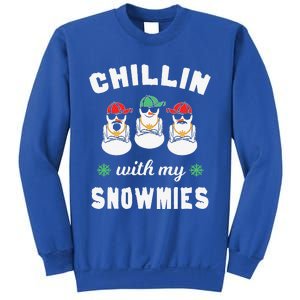 Chillin With My Snowmies Ugly Christmas Snowman Sweatshirt