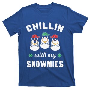 Chillin With My Snowmies Ugly Christmas Snowman T-Shirt