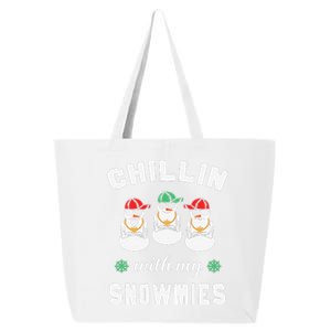 Chillin With My Snowmies Ugly Christmas Snowman 25L Jumbo Tote